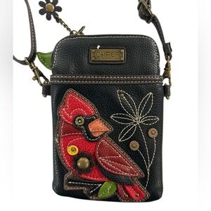 Chala Cardinal Cellphone Crossbody Handbag - Convertible Strap 5" x 7.5" x 1